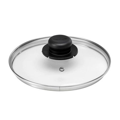 Tampa de Vidro Multiflon com Pomel Preto - 14cm de Diâmetro