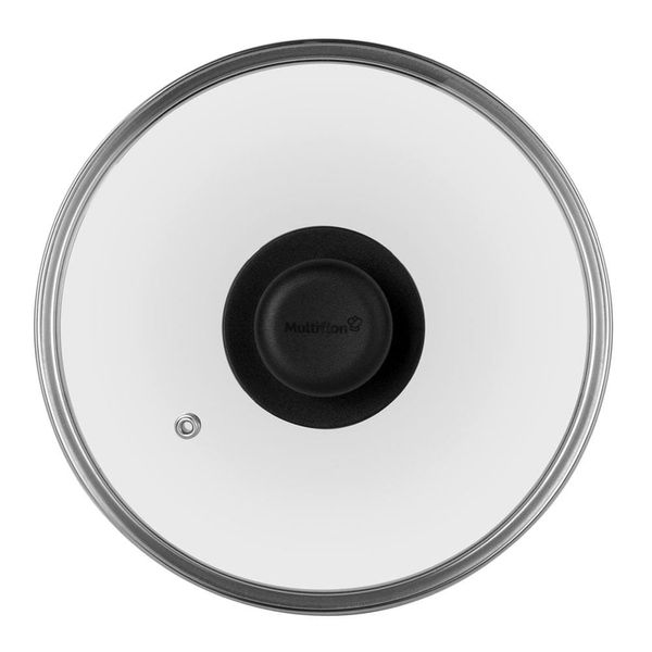 Tampa de Vidro Multiflon com Pomel Preto - 22cm de Diâmetro