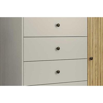 Cômoda De Quarto Mb 1059 C- 1 Porta E 4 Gavetas 100cm Mel-off White - Movelbento