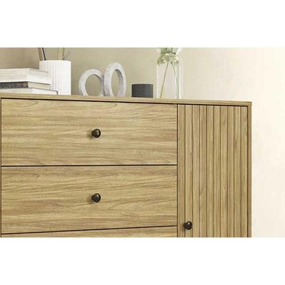 Cômoda De Quarto Mb 1059 C- 1 Porta E 4 Gavetas 100cm Mel - Movelbento