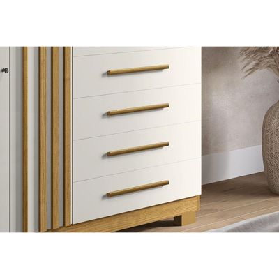 Cômoda De Quarto Bella C- 2 Portas E 5 Gavetas Cinamomo-off White - Acp