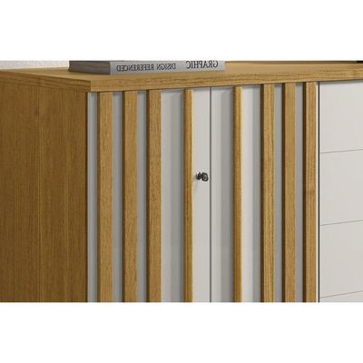 Cômoda De Quarto Bella C- 2 Portas E 5 Gavetas Cinamomo-off White - Acp