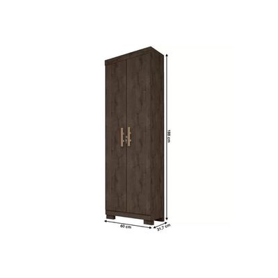 Armário Sapateira Quarto Iris C- 2 Portas C- Chave Cinamomo-off White - Acp