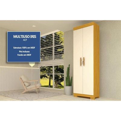Armário Sapateira Quarto Iris C- 2 Portas C- Chave Cinamomo-off White - Acp