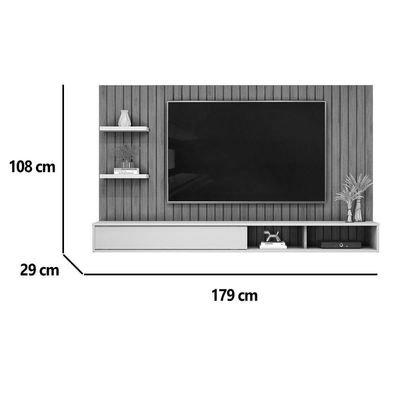 Painel Quarto P- Tv Até 60 Pol Friz 179x108cm Cedro-bali - Dj Móveis