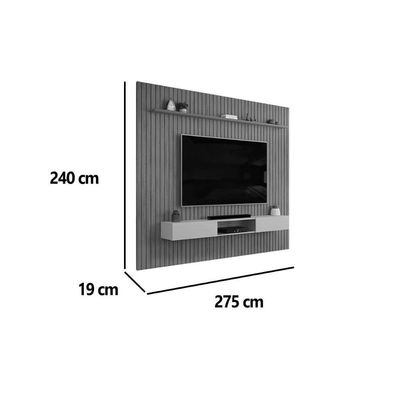 Painel Quarto P- Tv Trento 275x240cm Cedro-bali - Dj Móveis