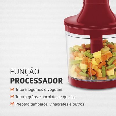 Mixer Premium Mondial M-10 500W Vermelho Com Inox 110V