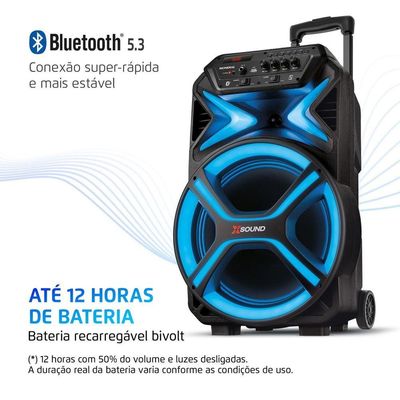 Caixa De Som Amplificada Mondial CM-550-L 550W RMS Preto Bivolt