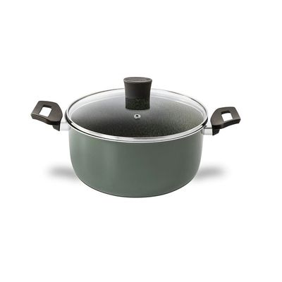 Caçarola Multiflon Ekó 22cm Antiaderente Tampa Vidro Verde