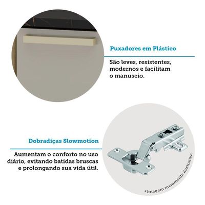 Cozinha Modulada Com Bancada Completa 6 Peças Com Tampos E S Avelã-mocca Laca