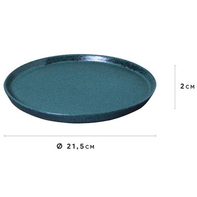 Conjunto com 6 Pratos de Sobremesa Porto Brasil Neo Night Sky em Stoneware 21,5cm  Azul