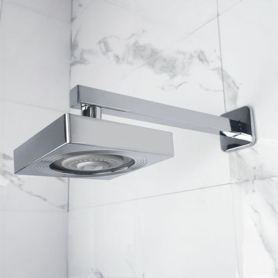 Chuveiro Ducha Autolimpante Quadrado Cromado Articulável Solar Ou Gás Metal Luxo