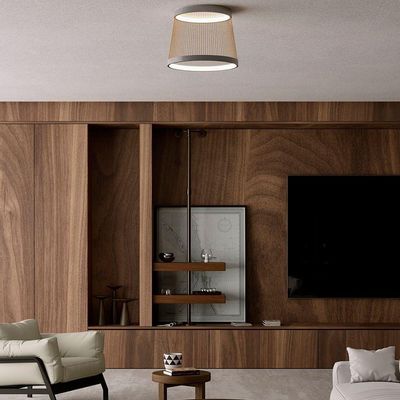 Plafon Nordecor Beys 2939 Led Bivolt Cinza-dourado 3000K