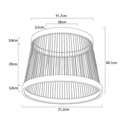 Plafon Nordecor Beys 2939 Led Bivolt Cinza-dourado 3000K