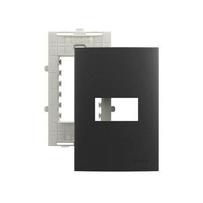 Placa Com Suporte Margirius Sleek Colors 4x2 Para 1 Módulo Horizontal Grafite