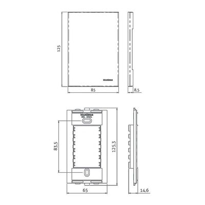 Placa Com Suporte Margirius Sleek Colors 4x2 Para 1 Módulo Horizontal Grafite