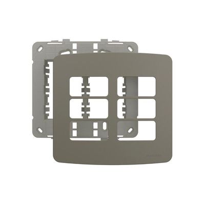 Placa Com Suporte Margirius B3 Colors 4x4 Para 6 Módulos Horizontais Argila
