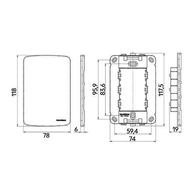 Placa Cega Com Suporte Margirius B3 4x2 Branca