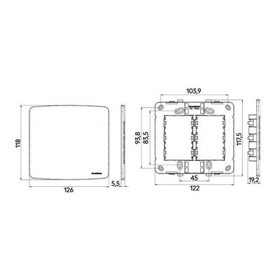 Placa Cega Com Suporte Margirius B3 4x4 Branca