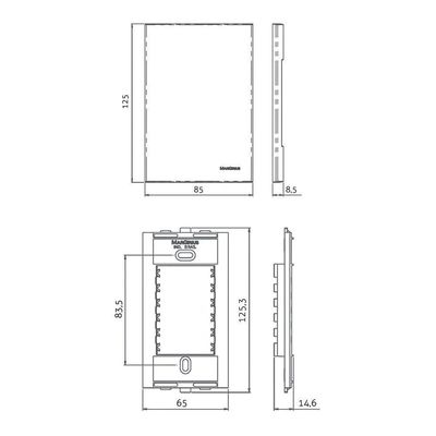 Placa Com Suporte Margirius Sleek 4x2 Para 2 Módulos Horizontais Preto Ebony