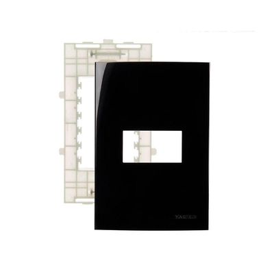 Placa Com Suporte Margirius Sleek 4x2 Para 1 Módulo Horizontal Preto Ebony
