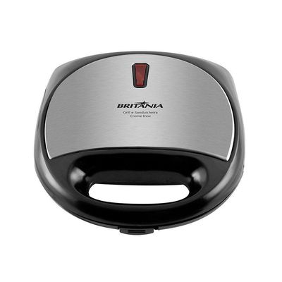 Grill E Sanduicheira Britânia Crome Inox Preto 220V