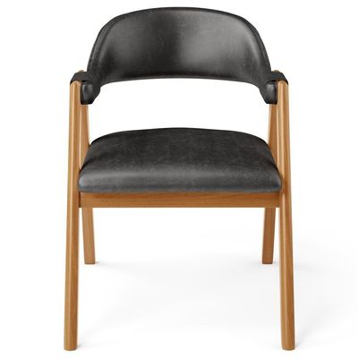 Cadeira De Jantar E Estar Living Estofada Nadja L02 Couríssimo Preto - Lyam Decor