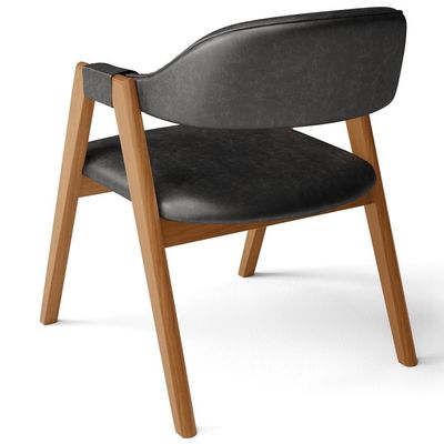 Cadeira De Jantar E Estar Living Estofada Nadja L02 Couríssimo Preto - Lyam Decor