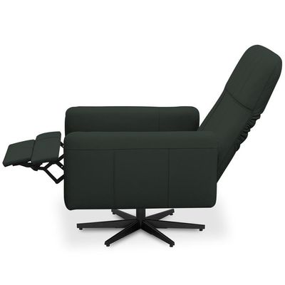 Kit 2 Poltronas Decorativa Giratória Retrátil Reclinável Lutor L06 Couro Verde Escuro - Lyam Decor