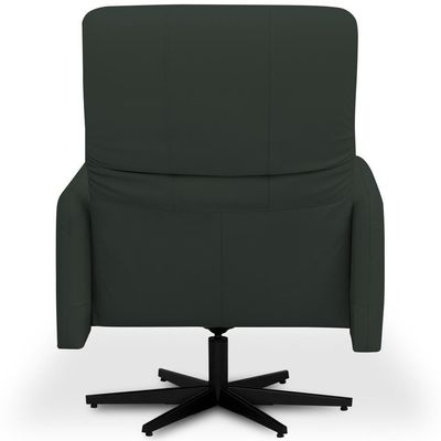 Kit 2 Poltronas Decorativa Giratória Retrátil Reclinável Lutor L06 Couro Verde Escuro - Lyam Decor