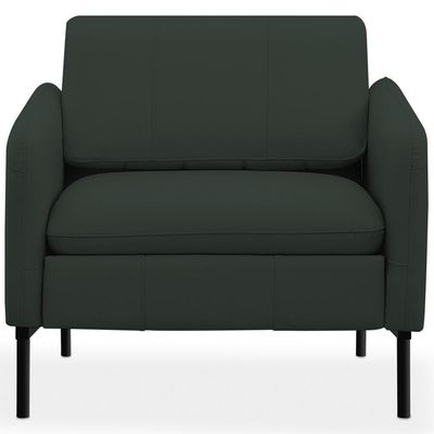 Kit 2 Poltronas Decorativa Fixa Retrátil Reclinável Lutor L06 Couro Verde Escuro - Lyam Decor