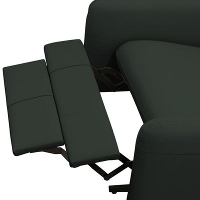 Kit 2 Poltronas Decorativa Giratória Retrátil Reclinável Lutor L06 Couro Verde Escuro - Lyam Decor