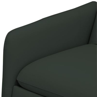 Kit 2 Poltronas Decorativa Fixa Retrátil Reclinável Lutor L06 Couro Verde Escuro - Lyam Decor