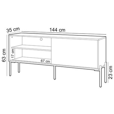 Rack Para Sala De Estar Tv 50 Pol 144cm Industrial Nagi D03 Freijó Off White - Lyam Decor