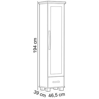 Sapateira Vertical Multiuso Com Espelho 1 Porta 1 Gaveta Zahav F06 Café - Lyam Decor