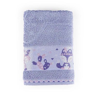 Toalha De Banho Infantil Pitico 1,15m X 75cm 100% Algodão Macio - Foxy Lilás