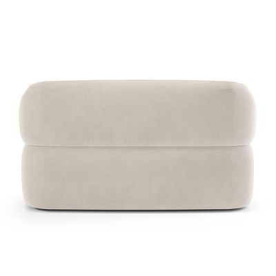 Sofá Orgânico 02 Lugares Living Glee 140cm Veludo Bege - Desk Design