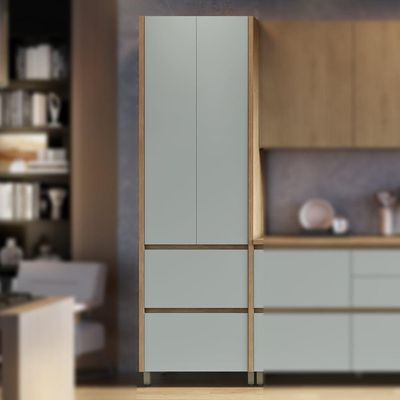 Paneleiro 2 Portas 2 Gavetas 70cm 100% Mdf Rainha Nature-verde