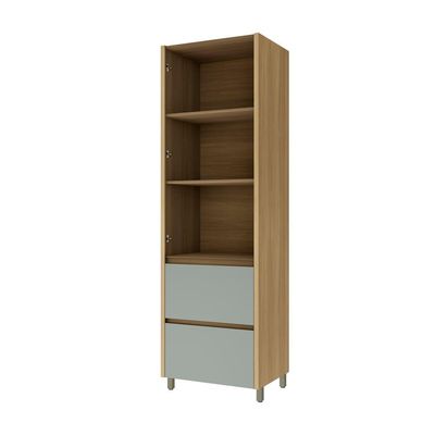 Paneleiro 2 Portas 2 Gavetas 70cm 100% Mdf Rainha Nature-verde