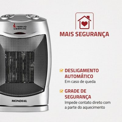 Aquecedor Mondial A-05 Preto Com Prata 220V