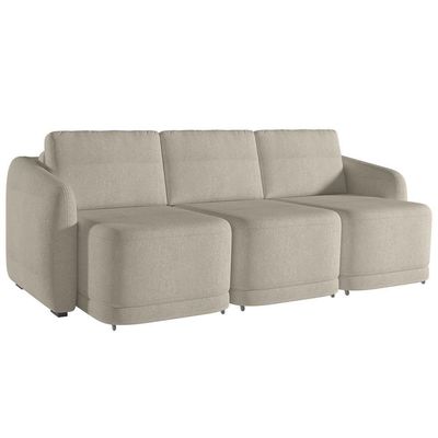 Sofá Cama Casal Para Sala 306cm Polska Z08 Boucle Bege - Mpozenato