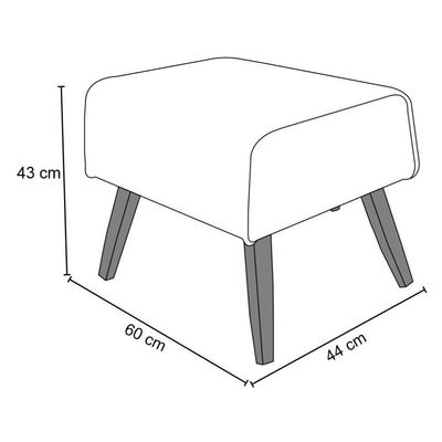 Puff Decorativo 60 Cm Viseo C-05 C-416 Linho Cinza - Domi
