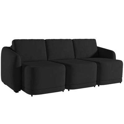 Sofá Cama Casal Para Sala 246cm Polska Z08 Veludo Preto - Mpozenato