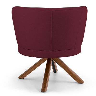Kit 2 Poltronas Decorativas Melissa Base Giromad Giratória Veludo C-278 Marsala - Domi