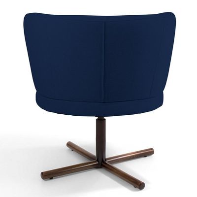 Kit 2 Poltronas Decorativas Melissa Base Xis Giratória Veludo C-304 Azul Marinho - Domi