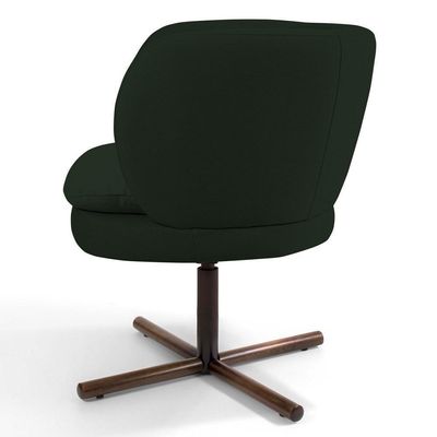 Kit 2 Poltronas Decorativas Melissa Base Xis Giratória Veludo C-303 Verde Musgo - Domi