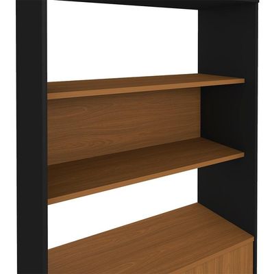 Estante Livreiro Decorativa 2 Portas Industrial Lit A06 Freijó/preto - Mpozenato