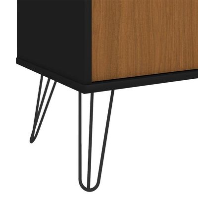 Estante Livreiro Decorativa 2 Portas Industrial Lit A06 Freijó/preto - Mpozenato