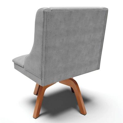 Kit 10 Cadeiras Estofadas Giratória Para Sala De Jantar Lia Suede Cinza - Ibiza