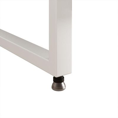 Mesa De Cabeceira Industrial Marrocos Ferro Branco E Tampo Branco